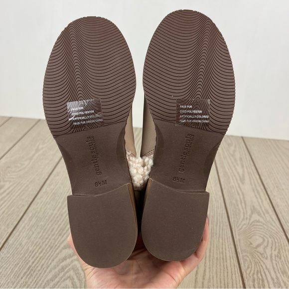 Gentle Souls by Kenneth Cole Best Cozy Slit Moto Boots 8.5 Mushroom Leather $295 - Picture 8 of 10